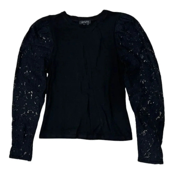 1. State Rich Black Lace Sleeve Jumper S - Picture 1 of 5